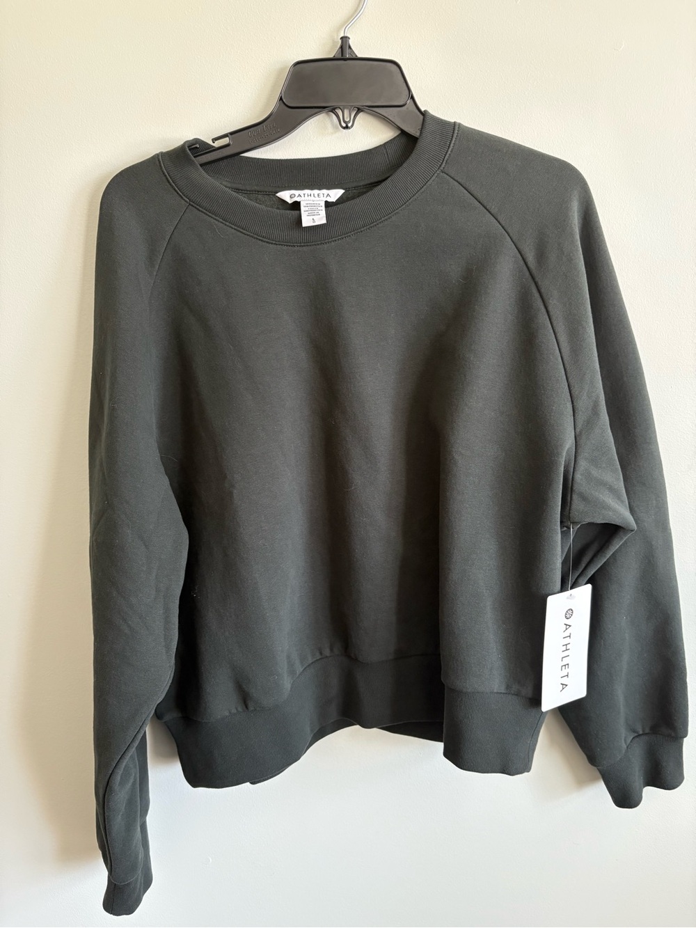 Athleta Easy Fleece Crew Sweatshirt Charcoal Grey L NWT